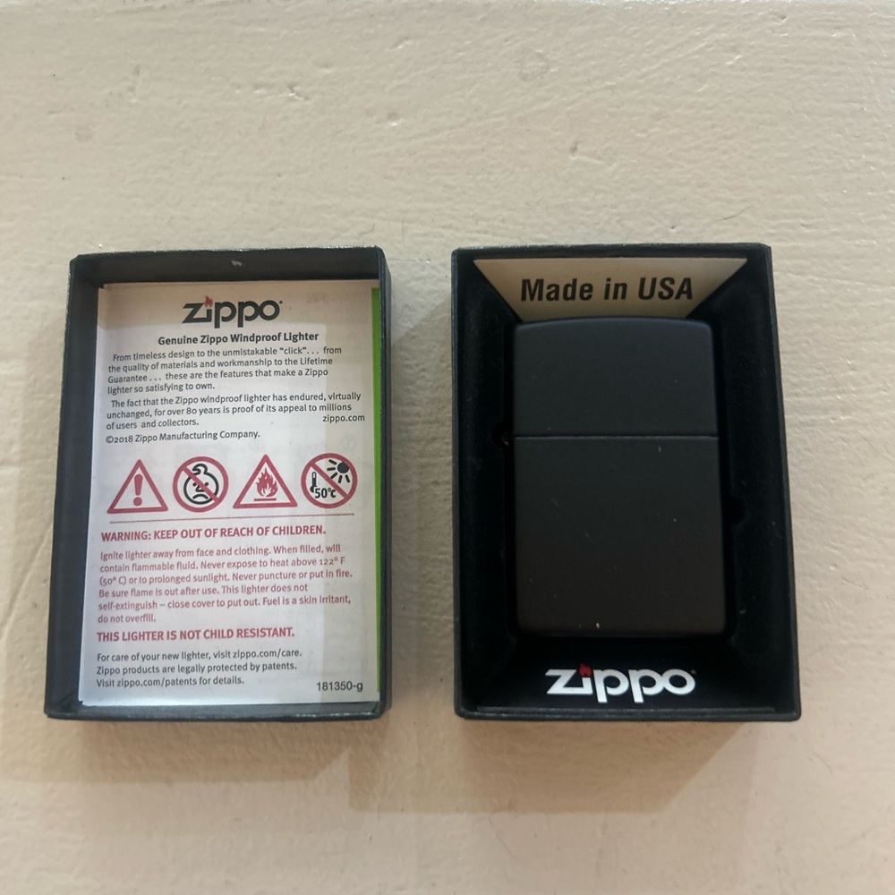 Zippo Matte Black Windproof Lighter